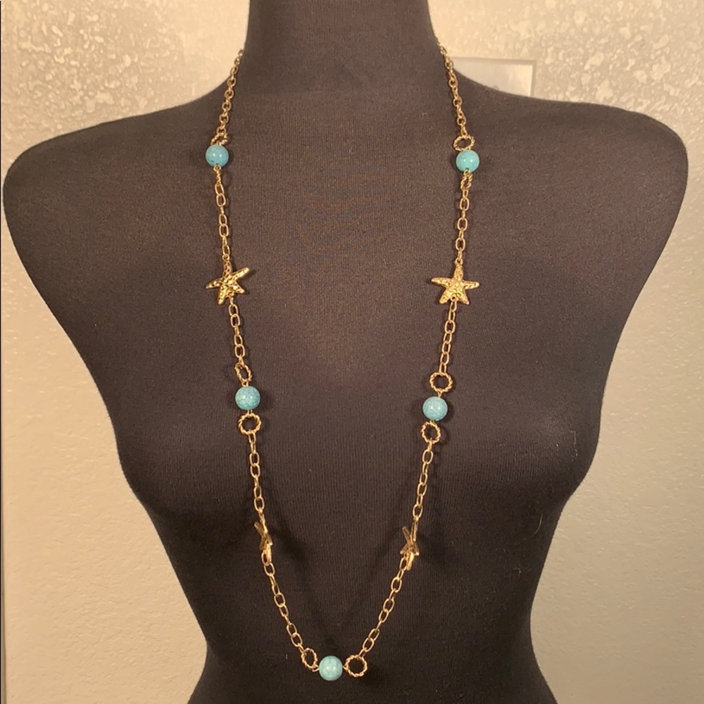 Gold and Turquoise Starfish Necklace!!!
